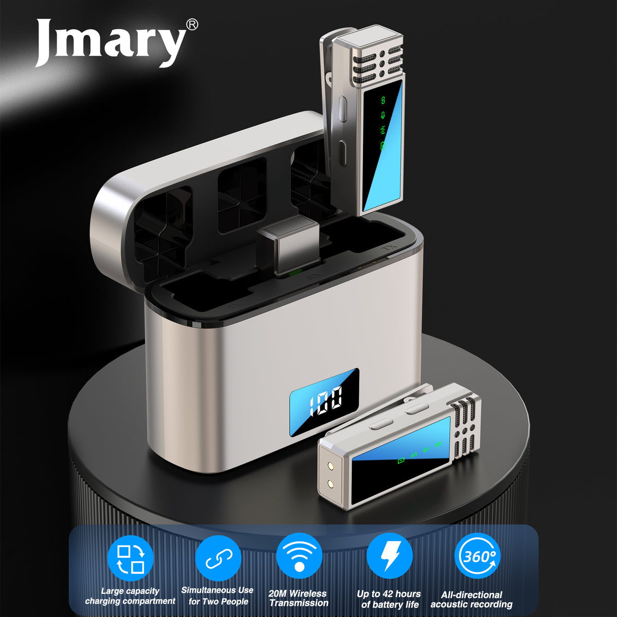 Micrófono inalámbrico doble Jmary MW-15