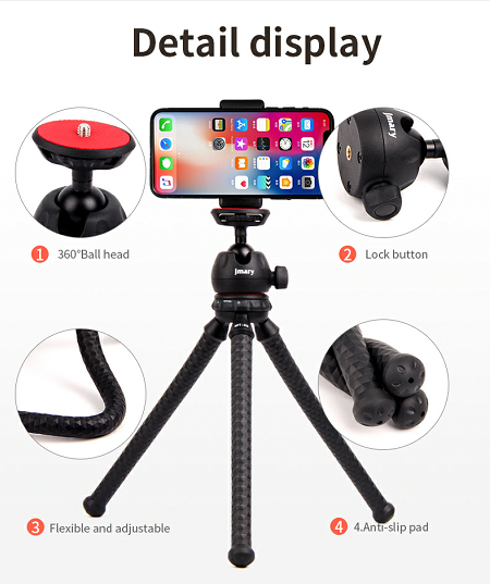 Trípode flexible Jmary MT-25 en uso
